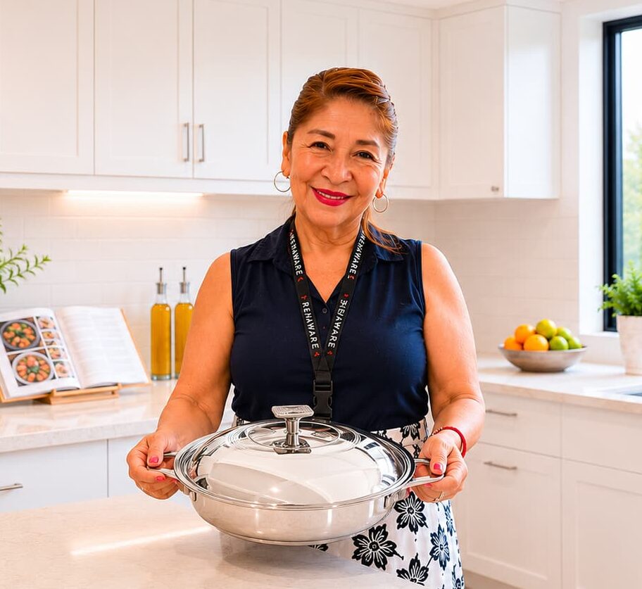 Dora Tawara distribuidora autorizada Rena Ware con olla de acero inoxidable quirúrgico con garantía de por vida