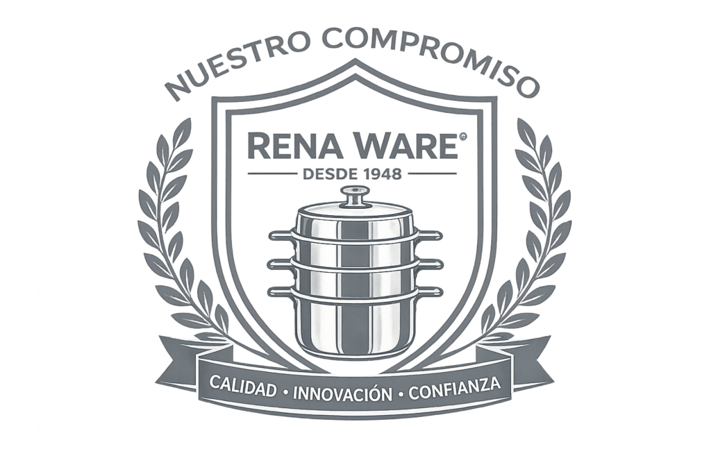 Sello Nuestro Compromiso Rena Ware desde 1948 - Calidad Innovación Confianza